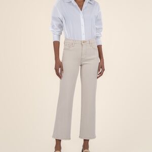 Kut from the Kloth Charlotte High Rise Wide Leg Size 6 / Ecru
